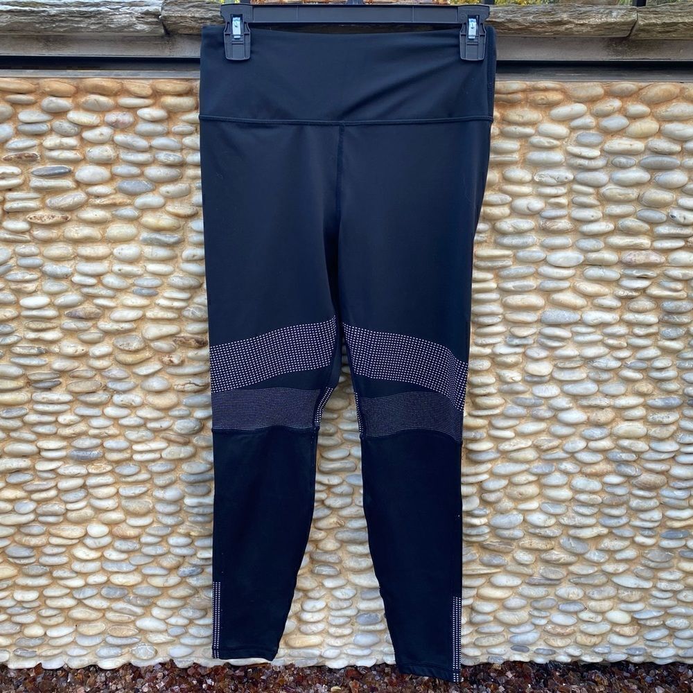 Lilybod Embellished Athletic Athleisure High Waist Black Leggings Medium. EUC!